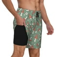 thumbnail image 3 of Balery Retro Hippie Groovy Mushroom Mens Swim Trunks Swim Shorts for Men Quick Dry Inseam Beach Shorts with Compression Liner Pocket-Small, 3 of 9