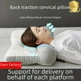 thumbnail image 4 of Premium Latex Cervical Traction Pillow with Massage Function - White Anti-Collapse Design for Neck Pain Relief, Home Use, Medium Size (40x70cm) - Single Person Sleep Support Pillow for Healthy, 4 of 6