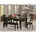 thumbnail image 2 of East West Furniture Lynfield 6-piece Dining Set w/ Leather Chairs in Cappuccino, 2 of 8