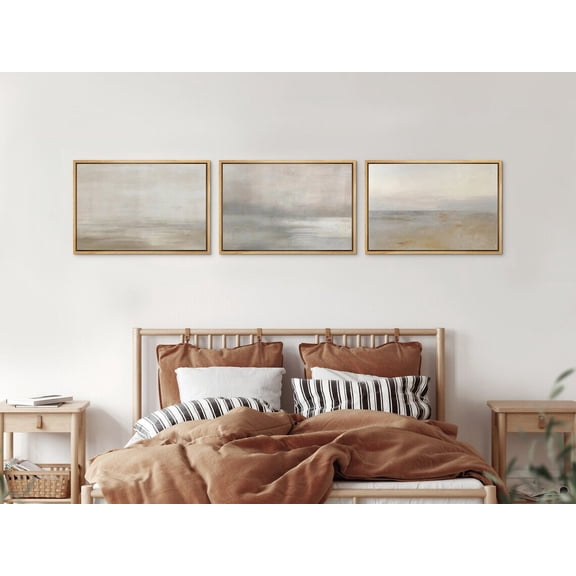 UNFFRAMED Wall Art Set Gray Pastel Abstract Landscape Prints Minimalist Modern Art Over The Bed Wall Decor Neutral Home Decor Set 3 Prints 8x12