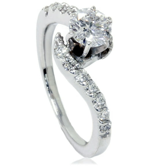 Pompeii 5/8ct Curve Diamond Engagement Ring 14K White Gold (G/H,I1)