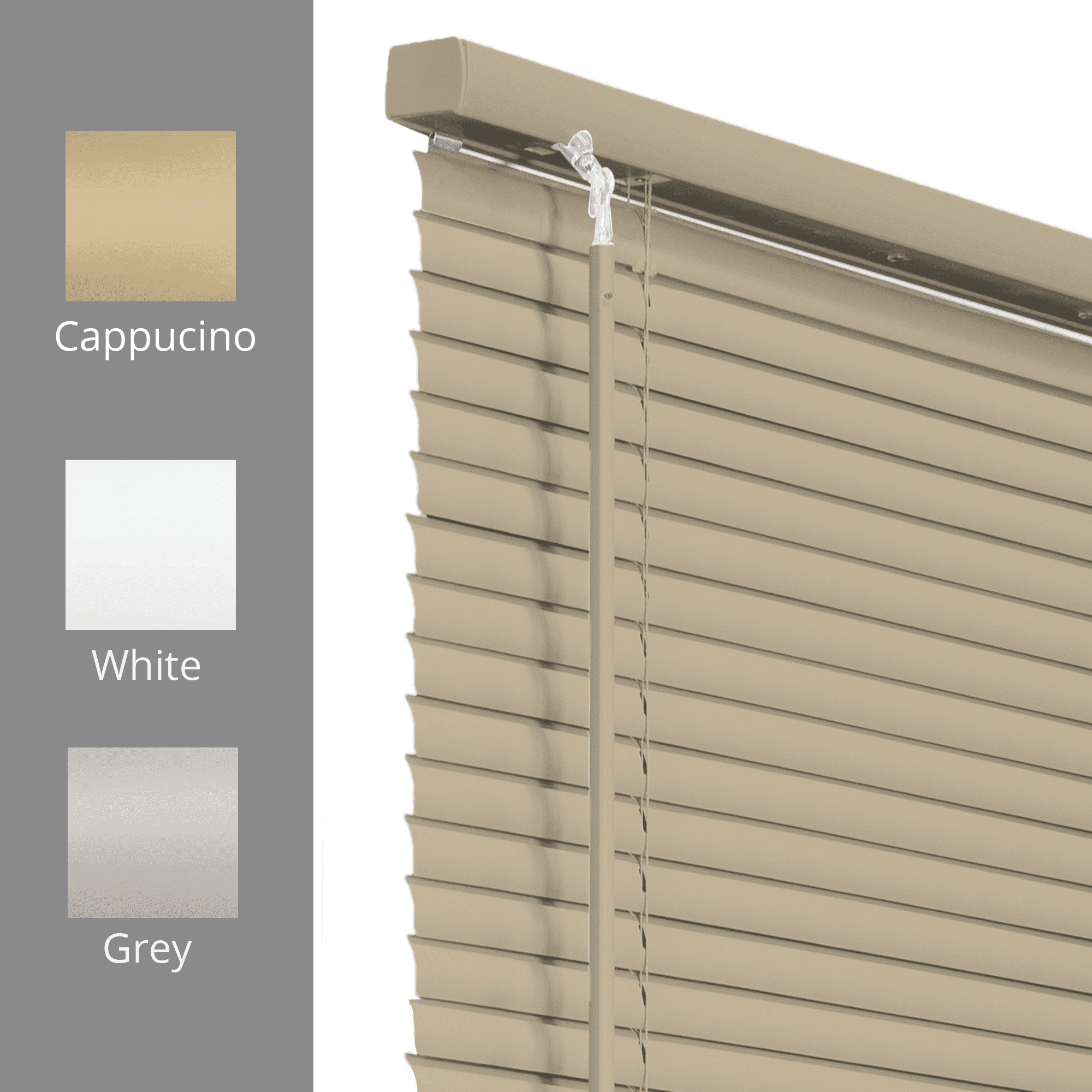 CHICOLOGY Cordless 1" Vinyl Mini Blinds Gloss Cappuccino (Room Darkening) 78"W X 36"H