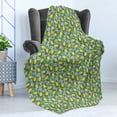 thumbnail image 4 of Pineapple Soft Flannel Fleece Blanket, Hawaiian Nature Theme with Pale Pink Hibiscus and Pineapples Among Green Leaves, Cozy Plush for Indoor and Outdoor Use, 50" x 60", Multicolor, by Ambesonne, 4 of 5