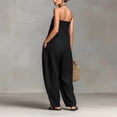 thumbnail image 2 of Morttic Women's Strapless Sleeveless Jumpsuit with Pockets – Solid Color Pleated Design Elegant Casual Outfit Black，XS, 2 of 3