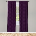 thumbnail image 3 of Ambesonne Eggplant Curtains, Swirl Leaf Details, Pair of 28"x84", Eggplant Purple, 3 of 5