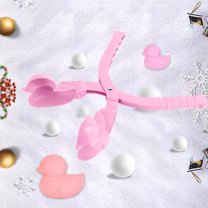 Snowball Maker Clip - Create Cute Duck Snow Sand Shapes Quickly, Lightweight Comfort Grip, Wear-Resistant - Winter Outdoor Play, Snowball Fights, Temporary Decorations, Pink
