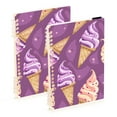 thumbnail image 2 of Delicious Ice Cream Ring Binder Notebook Journey Note Diary College Ruled Spiral Notebook Study Loose Leaf Paper A5 60 Pages, 2 of 8