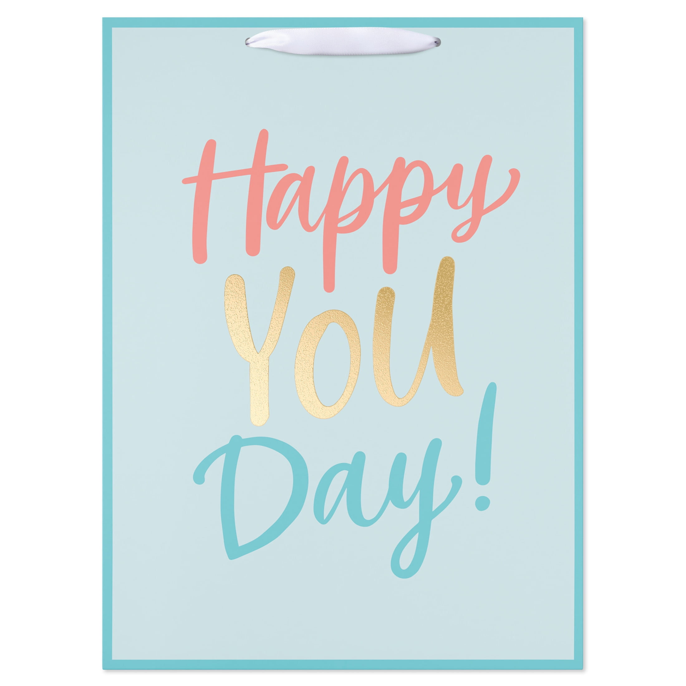 American Greetings Everyday Jumbo Gift Bag for Her, Happy U Day Teal (14.75" x 20" x 8.25") 1-Count