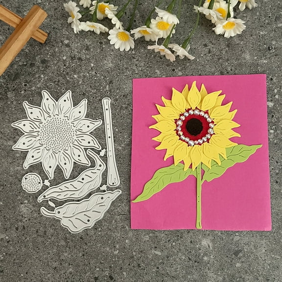Die Cuts for Card Making, Ouginx Sunflower Floral Metal Cutting Dies DIY Die Cutters Die Stencils for Scrapbooking, Embossing & More