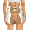 thumbnail image 4 of Xecao's Cute Sloth In Yoga Pose Tree for a double-layer running short for women, perfect for gym, tennis, and more, featuring a convenient pocket., 4 of 9