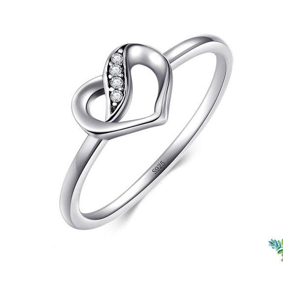 Simple Heart-shaped Petite S925 Sterling Silver Ring