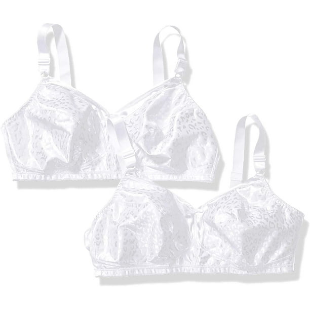 Just My Size Wireless Bra Pack, Full Coverage, Leopard Satin, Wirefree