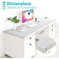 thumbnail image 3 of Kaboon 48x30 inches Tabletop, Solid One-Piece Desktop for Sit Stand Desk, Double Desks, L Desk DIY,Wood Countertop Home or Commercial Use,1 inch Thick, White Rock, 30" D x 47.25" W, 3 of 14