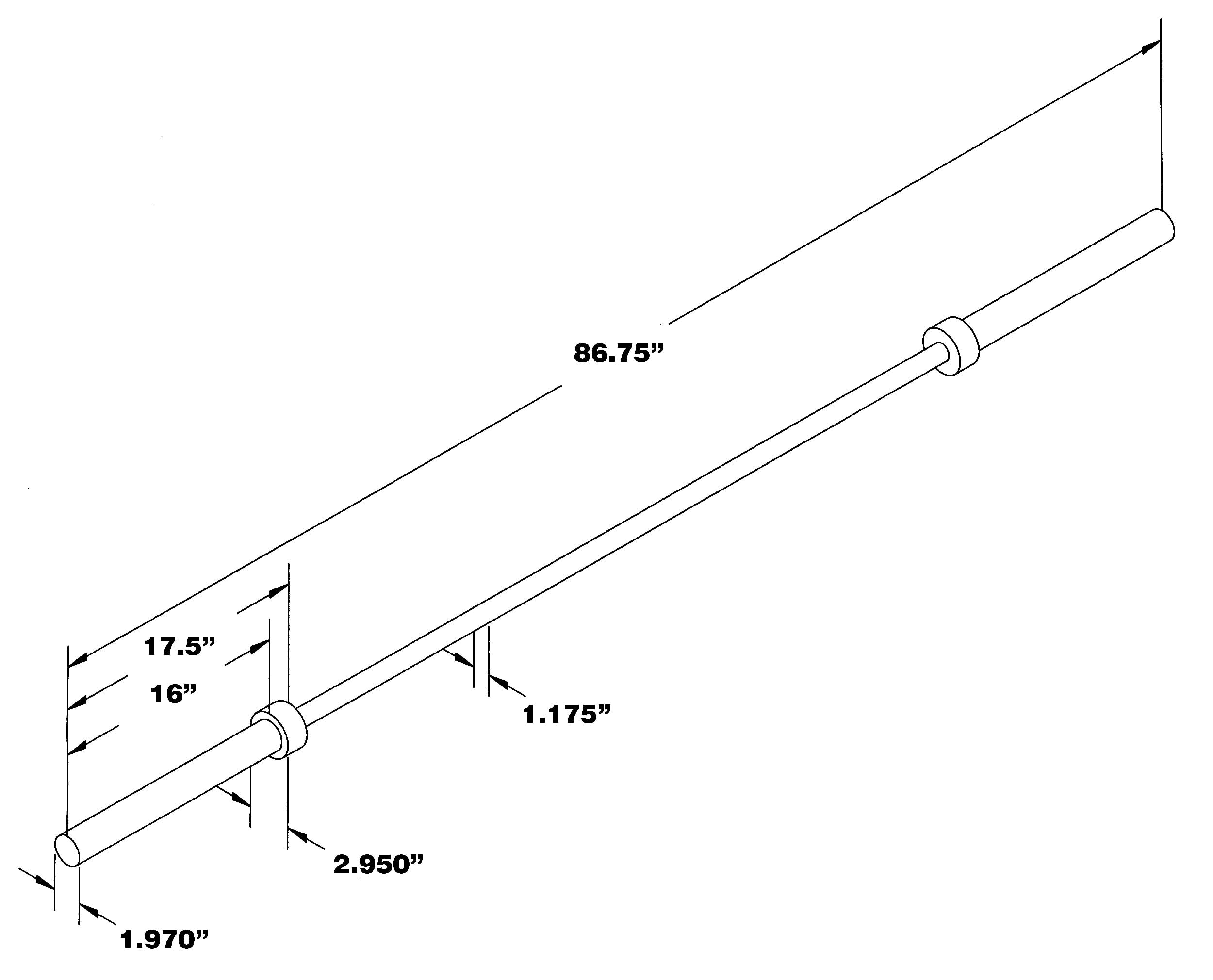 Deltech Fitness 7' Olympic Weight Bar Model #OB-85, Chrome Plated Steel