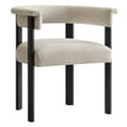 thumbnail image 3 of Woven Heathered Fabric Upholstered Barrel Dining Chairs - Set of 2, 3 of 10