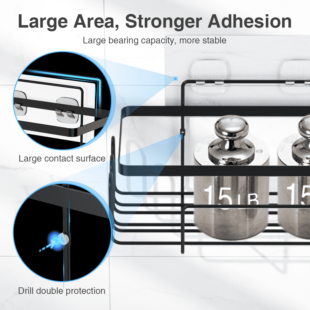 Koovon 2 Pack Corner Shower Caddy, Shower Shelves Stainless Steel Self –  KOOVON