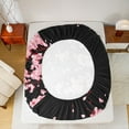 thumbnail image 5 of Homewish Cartoon Flower Sakura Twin Sheet Sets,Japan Cherry Blossom Twin Fitted Sheet,Black Pink Flat Sheet For Girl Teens,Ultra Soft Home Decor,3-Piece, 5 of 7