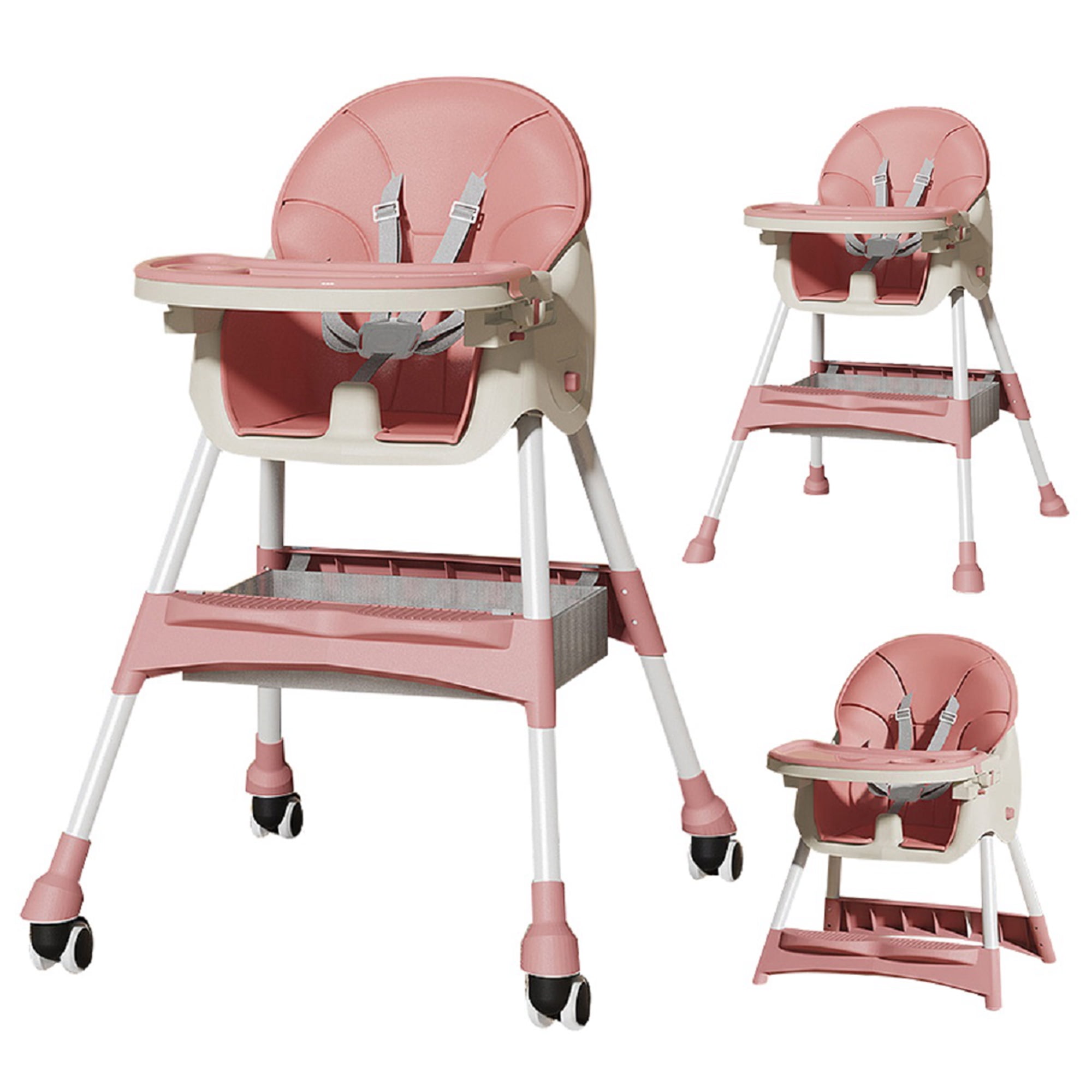 Otufan Adjustable Baby High Chair 4in1 Baby Eating Chair with Wheels