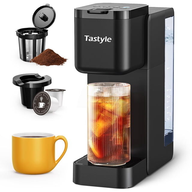 Cafetera Tastyle de una sola porción caliente y helada con depósito de 1,2 litros