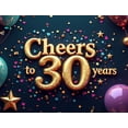 thumbnail image 4 of LUUFILx Cheers 30 Years Anniversary Backdrop Birthday Party Celebration Banner Decorations Event Supplies Balloon Props Photography Background, 4 of 8