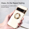 thumbnail image 6 of Compatible with Google Pixel 7a Case Ring Holder for Women Girls, Finger Rotating Kickstand Magnetic Car Stand Soft Bumper Cover, Shockproof Phone Case for Google Pixel 7a 6.1 inch, White, 6 of 12