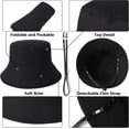 thumbnail image 5 of Vetpw Fishing Hat, Fishing Hat Large Bucket Hat Cotton Reversible Sun Hat Summer Hat Bucket Hat for Men and Women, L, 5 of 6