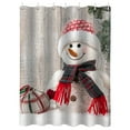 thumbnail image 2 of Cortina de ducha con estampado navideño, resistente a la humedad y al moho., 2 of 5
