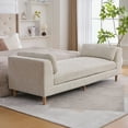 thumbnail image 4 of HIUU 83"End of Bed Bench King Size Beige, Bench for Bedroom End of Bed Sofa Sleeper,Chenille Chaise Lounge with Armrests, Upholstered Bench for Living Room, 4 of 8