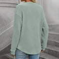 thumbnail image 4 of Tshirts Shirts for Women Women's Fashion Casual Basic Crewneck Long Sleeve Solid Color Tops, 4 of 6