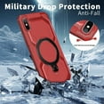 thumbnail image 5 of Allytechgroup Magnetic Case for iPhone XS/X, Support Wireless Charging Rugged Heavy Duty Durable Cover Case with Kickstand Shockproof Back Cover for iPhone XS/X, Red, 5 of 6