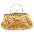 thumbnail image 1 of Sac d'Embrayage Polyester Doré Lot de 1 10.6X9.8X0.8In pour Femmes Style Soirée Dîner, 1 of 8