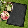 thumbnail image 3 of CAMILSON Summer Bordered, Washable Outdoor Indoor Area Rug, Black, 5x7, 3 of 10