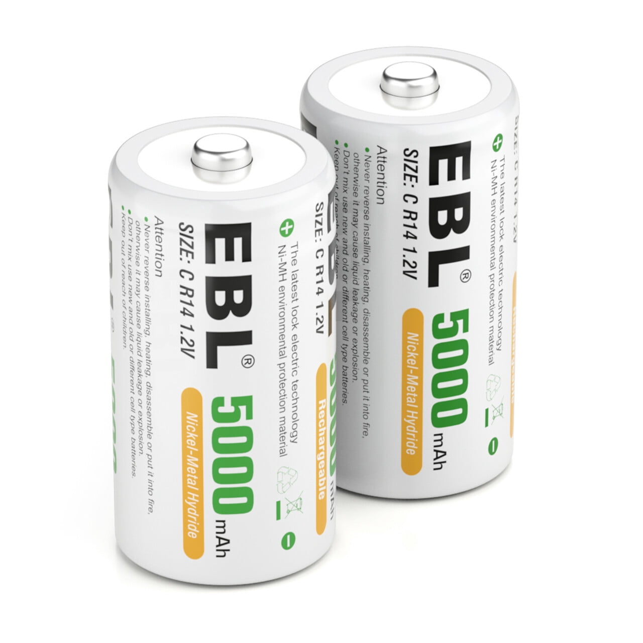 EBL Rechargeable Batteries,2pcs D Batteries& C Batteries, 1pc 9V Batteries, 4pcs AA Batteries & AAA Batteries