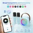 thumbnail image 2 of Karaoke Machine for Kids Adults,Portable Bluetooth Speaker with 2 Wireless Microphones for Kids, Karaoke Toys Gifts Toys for Girls Boys Family Home Party (Blue), 2 of 9