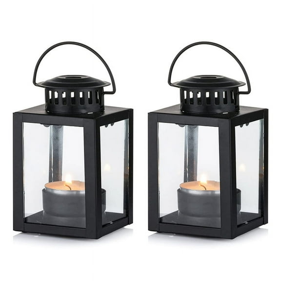Lanterns for Candles Garden Lanterns, 2 Pcs Vintage Style Hanging Small Tealight Candle, Tea Light Holders