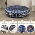 thumbnail image 3 of 32 inches Meditation Floor Cushion for Adults, Round Large Thick Floor Pillow, Memory Foam Filling, Navy Blue, 3 of 8