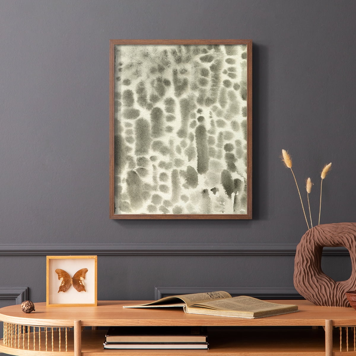 Watercolor Metric I Framed Print in Brown Solid Wood 8 x 10 Framed Print