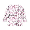 thumbnail image 5 of Spazoro Toddler Girls 3/4 Sleeve Shirts, Spring and Fall Round Neck Casual Knot Bow Print Fashionable Tops for Girls Multicolor Size 9-10T, 5 of 5