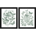 thumbnail image 1 of Great Art Now Butterfly Bouquet Sage by Wild Apple Portfolio, 2 Piece Framed Art Set Each 9.25"W x 11.25"H, 1 of 3