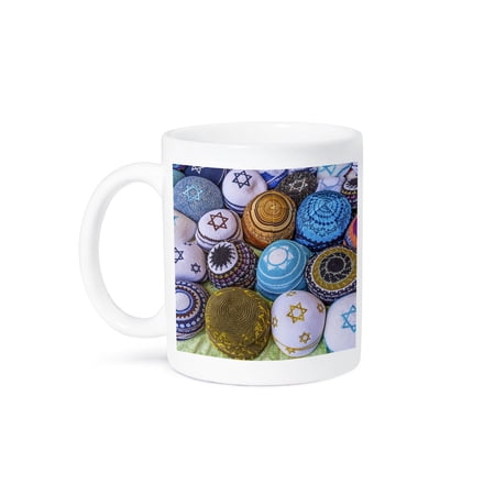 3dRose, Yarmulkes Covers Israeli Star of David Souvenirs Safed Tsefat Israel., 11oz Mug