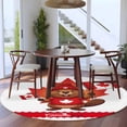 thumbnail image 4 of Happy Canada Day Round Living Room Rugs 7 ft, Red Maple Leaf Flag Beaver Animal Washable Area Rug with Non-Slip Sturdy Edge Binding Round Carpet for Kitchen Office Bedroom, 4 of 9
