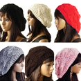 thumbnail image 2 of Naturegr Women's Lady Beret Braided Baggy Beanie Crochet Hat Ski Knitted Cap, 2 of 8