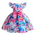 thumbnail image 2 of KYAIGUO Girls Princess Dress for Kids Toddler Baby Summer Flower Dress Party Dresses Performance Mesh Tulle A-Line Dress Floral Formal Dress Summer for 3-12Y, 2 of 7