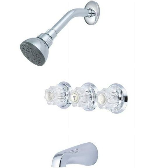 Olympia P-3240 Chrome Three Handle Tub & Shower Faucets