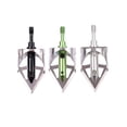 thumbnail image 2 of Archery Arrowhead 100 grains Broadheads Round Type Blades for Outdoor Target Hunting Shooting, Pack of 3 Silver, 2 of 4
