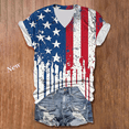 thumbnail image 4 of Htigea July 4th Short Sleeve Shirts for Women American Flag V-Neck T-Shirts Stars and Stripes Print Distressed Tees Womens Independence Day Gifts Red,L, 4 of 9