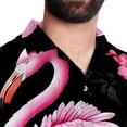 thumbnail image 5 of Flamingo Tropical Rainforest Men's Hawaiian Button Down Short Sleeve Casual Printed Summer Beach Unisex Shirt, 5 of 6