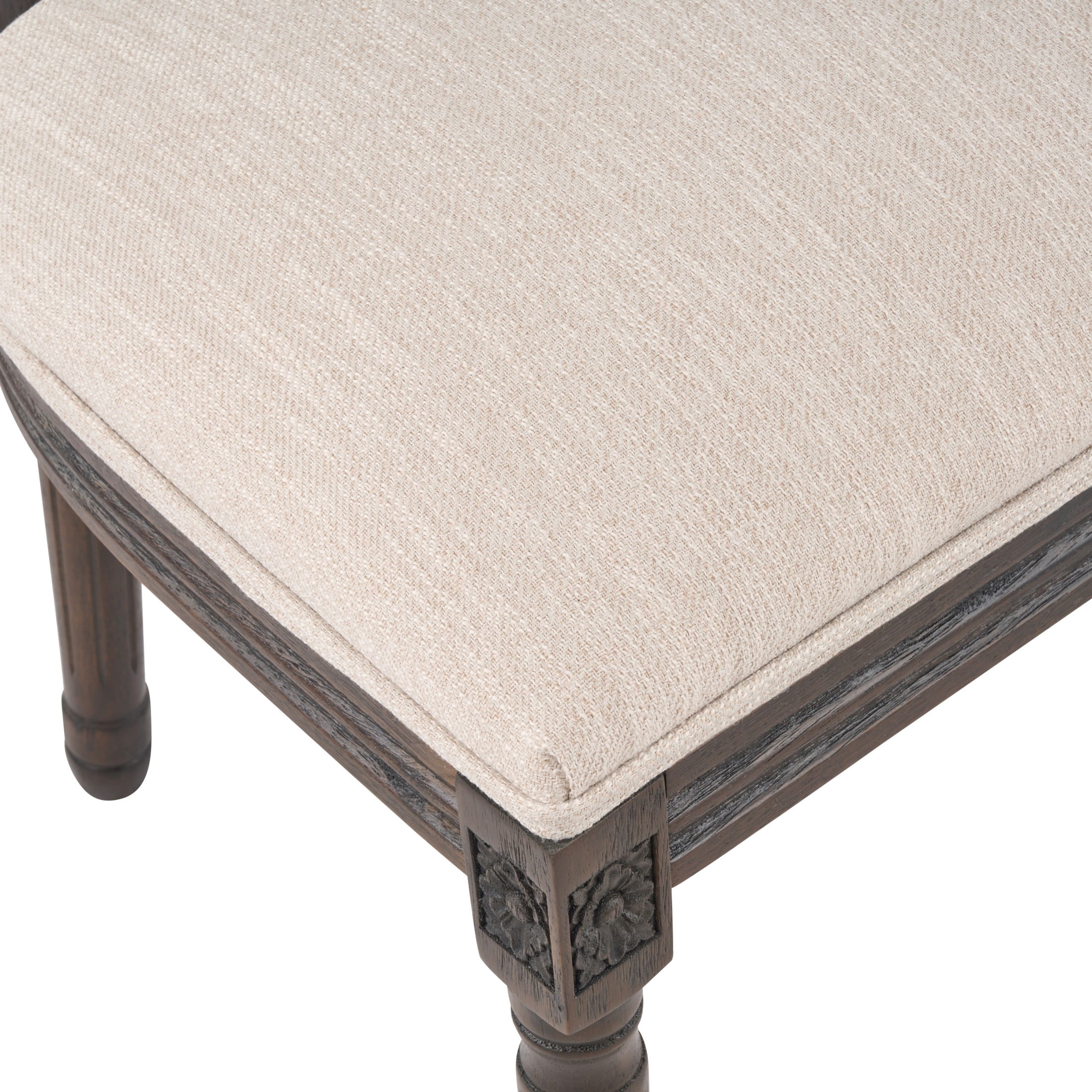 Christopher Knight Home Set of 2 French Country Dining Chairs with Rattan Cane Back, Dark Walnut+Beige