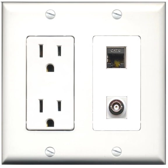 Ultra Spec Cables 15 Amp Power Outlet 1 Port HDMI 1 Port 3.5mm Wall Plate