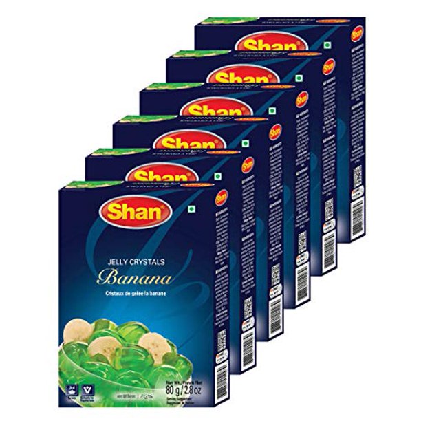 Shan Jelly Crystals Banana 2 8 Oz 80g Cristaux De Gelee Banane Quick And Easy Jello Suitable For Vegetarians Airtight Bag In A Box Pack Of 6 Walmart Com Walmart Com